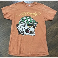 EDHARDY 100% Cotton Retro T-Shirt Men Women Same Style Y2K Skull Gothic Printed Top Ready Stock