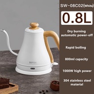 SUPOR 0.8L Hand Brewed Coffee Pot 304 Stainless Steel Long Spout Fine Mouthed Electric Kettle Tea Po