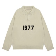 FOG FEAR OF GOD復線ESSENTIALS 1977刺繡Polo領針織毛衣