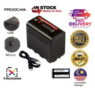 PROOCAM NP-F980 NEW Smart battery camera led light display usb micro Np-F970 F960 D970 Np-F550 Np-F7