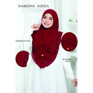SARUNG AZIZA KAIN HEAVY CHIFFON IRONLESS 3LEAYER NEW COLLETION