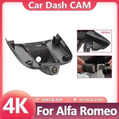 Car DVR For Alfa Romeo Giulia/ Stelvio Quadrifoglio QV Veloce Sprint, 4K Plug en Play Dash Cam Auto 