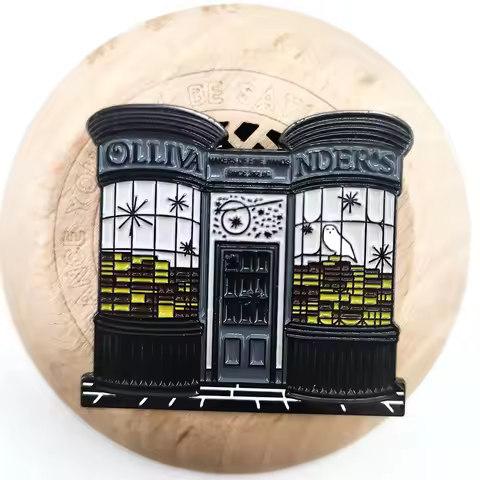 Cartoon Library Brooch Mysterious Magic House Enamel Pin Dark Color Series House Badge Simple Collar