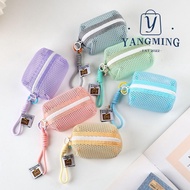 YANGYANG Mesh Storage Bag, Dopamine Color Mesh Coin Purse, Organizer Handheld Large Capacity Small M
