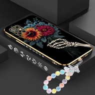 Infinix NOTE 8 10 Pro 11 NFC 12 G88 Mobile Phone case Backbone Holding soft Flower trendy Luxury Pla