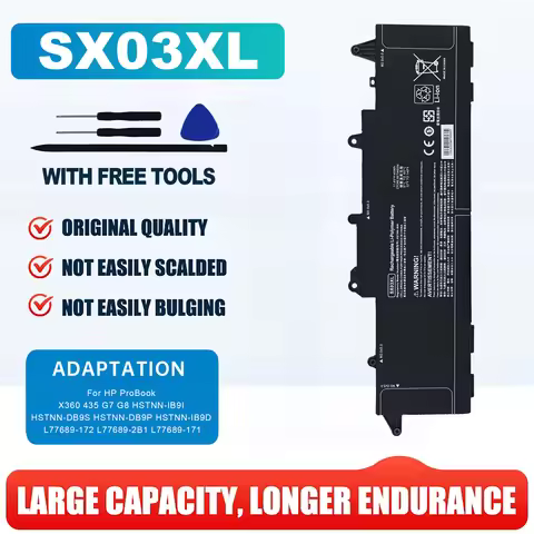 SX03XL 11.4V 45Wh Laptop Battery Replacement for HP ProBook X360 435 G7 G8 G10 1F3G6EA 1F3G9EA 1Q2W3