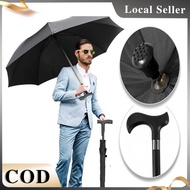 2 in 1 ADJUSTABLE Payung Tongkat Walking Stick Umbrella/ Double Metal Fence / Single Metal Fence Sup