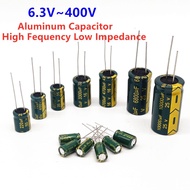 10V 16V 25V 35V 50V 400V High Frequency Low ESR Aluminum Capacitor 100UF 220UF 330UF 470UF 680UF 100