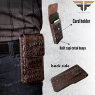 sarung hp pinggang motif buaya kulit asli