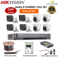 HIKVISION 2MP Audio 8 Channel Set Full HD 1080p DS-2CE76D0T-ITPFS CCTV DS-2CE16D0T-ITFS Microphone D