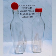 JH8 Botol kaca kotak 350ml botol kaca kotak 750ml botol kaca tutup fliptop