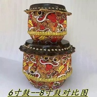 20 cm 27 cm 33 cm Pure Handmade Cowhide Drum Children's Lion Dance Encouragement Lion Dance Lion Dan
