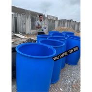 200L Tong Drum Plastik/Empty HDPE Drum/Bekas Air/Blue tong drum Blue round tank/HDPEWaterBarrel/Tong