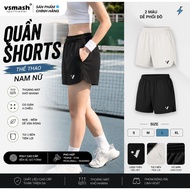 Men's and Women's Sports Shorts Vsmash Sportwear Elastic Pants – Stretch Poly Fabric, Absorbent Badm