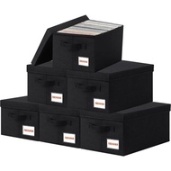 Storage Case -cd Case Holder With Lid, Stackable Organizer Case, Media Storage,6 Pack15.75 X 6.3 X 6