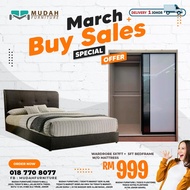 [MUDAH] Wardrobe 5Ft x 7Ft + 5ft Bedframe without Mattress