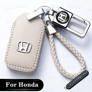 Honda Civic BRV HRV CRV Civic Type R WRV accord Odyssey leather car key cover metal accessories for 