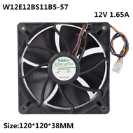 120*38MM New 12cm W12E12BS11B5-57 12V 1.65A ant S7 S9 chassis high air volume 4 wire coog fan pxc 12