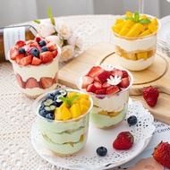 AR - (10Pcs) 250ml/360ml/500ml U shape Plastic Dessert Cup Cakes Box Milk cup