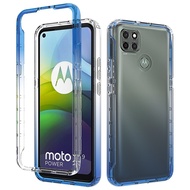Moto G9 / G9 Power / G9 Play / G9 Plus Armor 2in1 High Transparency Bumper Shockproof 360 Heavy Duty Hybrid Protect Phone Case