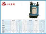 【台北益昌】大井泵浦 PW100AR 沉水馬達 沉水幫浦 抽水機 海水專用