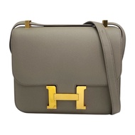 錫器灰 Epsom牛皮 Constance 24 康康包 肩背包 D刻 金扣【HERMES 愛馬仕】