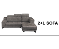 HT ONLINE Budget L Shape Sofa 3-Seater + Easy Clean Fabric Brown