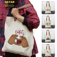 [HdCustom] Canvas Tote bag by QATAR | Qatar DOHA Souvenir Canvas Tote bag | Doha Women's Tote bag | 