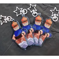 “Forsaken 007n7 acrylic keychain, cute cartoon character pendant from the game.”