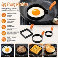 Egg Ring Mold Non Stick Egg Ring Stainless Steel Silicone Grip Egg Molder Non Stick Square Egg Maker