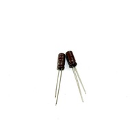 10pcs Capacitor 2.2uF 50V 10*28mm. Leg Distance 2mm. 105C Nippon Chemi-Con Brand