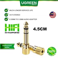 UGREEN 4.5CM Gold Plated 6.35mm Male to 3.5mm Female Adapter Stereo Audio Converter Connector Home A