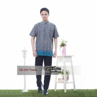 KEMEJA KATUN Koko Shirt Lebaran Shirt For Adult Men Batik Cotton Comfortable Cool Short Sleeve 1707 Tosca