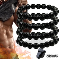 Women Men Black Lava Good Luck Stress Relief Healing Beads Bracelet/ Unisex Lucky Beaded Adjustable 
