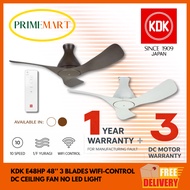 KDK E48HP 48 INCH WIFI DC MOTOR CEILING FAN - MATTE WHITE / BROWN + 2 YEARS WARRANTY