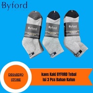 KATUN BYFORD Thick Quarter Socks, 3 Pieces, Cotton Material, Grey