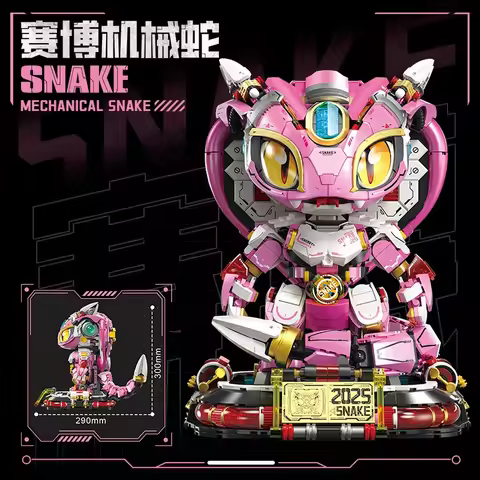 New Fermi Cyber Mechanical Snake and Dragon Cyber Lion Dance Building Blocks Mecha Robot Assembling 