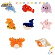 EMILEE Ocean Series Hairpin, Cartoon Sea Horse Small Hair Claw Clip, Lobster Hair Accessories Acetate Whale Barrette Girls