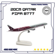 20cm Qatar Fifa World Cup B777 with Landing Gear Airways Diecast Airplane Model Alloy Metal Air Plan