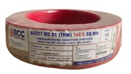 BCC สาย THW 1x2.5 sq.mm. IEC01 สายแกนเดี่ยวแข็ง มอก. ยาว 100เมตร บางกอก มี 8 สี