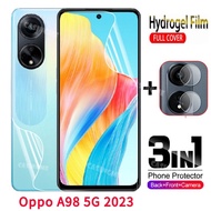 Oppo A98 5G 2023 3in1 Soft Screen Protector Rear Camera Protective Hydrogel Film For Oppo A98 5G Opp