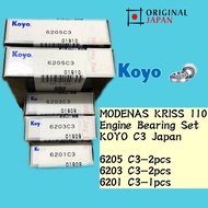 MODENAS KRISS 110  ENGINE BEARING SET KOYO C3 JAPAN X 5PCS. 620562036201
