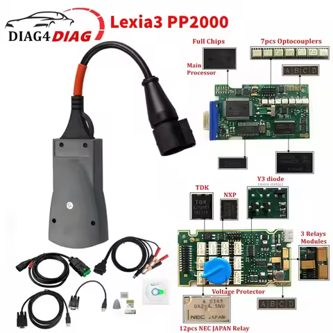 Professional Diagnostic Tool Full Chips Lexia3 PP2000 OBD2 Diagbox V9.91 Firmware 921815C For Citroe