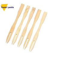 500Pcs Bamboo Appetizer Forks, 3.5 Inch Mini Bamboo Forks ,Disposable Wooden Forks, Small Fruit Food