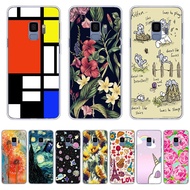 A3-Watercolor theme soft CPU Silicone Printing Anti-fall Back CoverIphone For Samsung Galaxy a6 2018/a8 2018/a8 2018 plus/j6 2018/s9