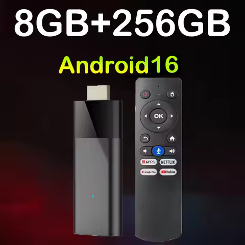YOZHIXU 2026 Q12 Smart TV Stick Android 16 Voice Remote Dual Wifi 5G Bluetooth 6.0 AV1 8GB 256GB Set