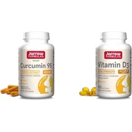 Jarrow Formulas Curcumin 95 500mg - Up to 120 Servings (Veggie Caps) & Vitamin D3 62.5 mcg (2,500 IU