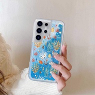 Liquid Glitter Quicksand For Samsung S10 5G S9 Plus S8 S20 S21 A12 A13 A14 A15 A16 A55 seaweed Phone