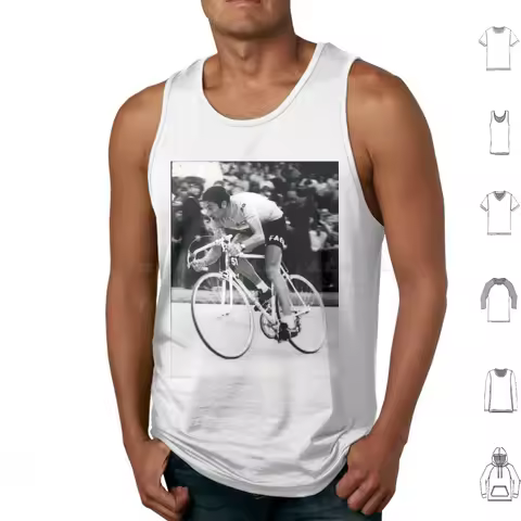Vintage Eddy Tank Tops Vest Sleeveless Classic Road Race Fast Tour Merckx Bike Bicycle Sport Legend