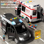 Ambulance Car 120 And Police Car Metal Alloy Toy Vehicle Die Casting Model With Sound And Light Func